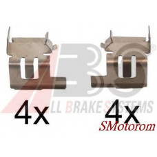 Пластины передних колодок (комплект 8 шт, пружина прижимная монтажная)